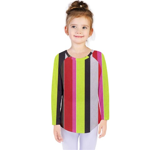 Stripe Background Kids  Long Sleeve Tee by Nexatart