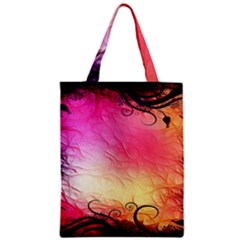 Floral Frame Surrealistic Zipper Classic Tote Bag by Nexatart