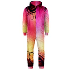 Floral Frame Surrealistic Hooded Jumpsuit (men)  by Nexatart