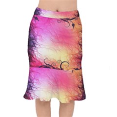 Floral Frame Surrealistic Mermaid Skirt by Nexatart