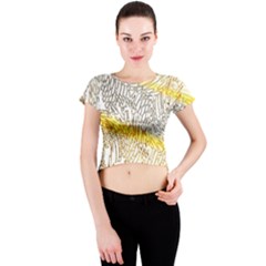 Abstract Composition Digital Processing Crew Neck Crop Top by Nexatart