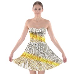 Abstract Composition Digital Processing Strapless Bra Top Dress by Nexatart