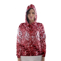 Water Drops Red Hooded Wind Breaker (women)