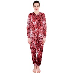 Water Drops Red Onepiece Jumpsuit (ladies)  by Nexatart