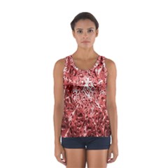 Water Drops Red Women s Sport Tank Top  by Nexatart