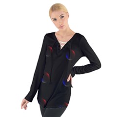 Tranquil Abstract Pattern Women s Tie Up Tee by Nexatart