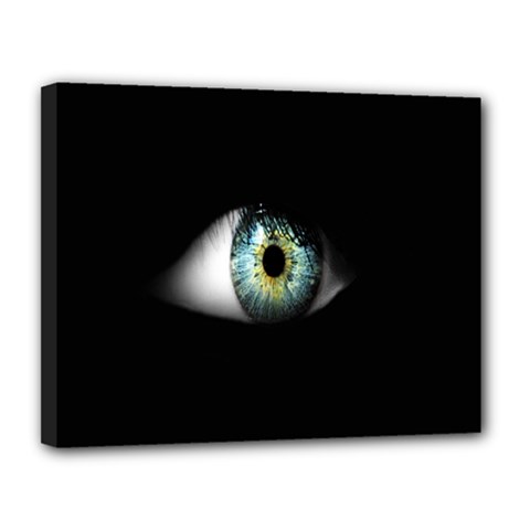 Eye On The Black Background Canvas 14  X 11  by Nexatart