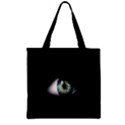 Eye On The Black Background Zipper Grocery Tote Bag View1