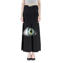 Eye On The Black Background Maxi Skirts by Nexatart