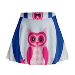 Alphabet Letter O With Owl Illustration Ideal For Teaching Kids Mini Flare Skirt by Nexatart