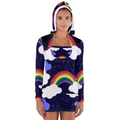 Rainbow Animation Women s Long Sleeve Hooded T-shirt by Nexatart