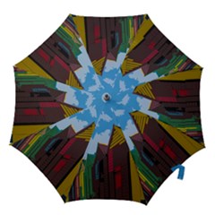 Brightly Colored Dressing Huts Hook Handle Umbrellas (small) by Nexatart