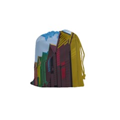 Brightly Colored Dressing Huts Drawstring Pouches (small)  by Nexatart