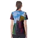 Brightly Colored Dressing Huts Women s Cotton Tee View2