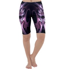 Angry Mantis Fractal In Shades Of Purple Cropped Leggings  by Nexatart