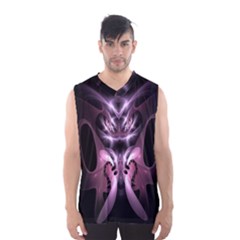 Angry Mantis Fractal In Shades Of Purple Men s Basketball Tank Top by Nexatart