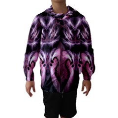 Angry Mantis Fractal In Shades Of Purple Hooded Wind Breaker (kids) by Nexatart