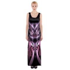 Angry Mantis Fractal In Shades Of Purple Maxi Thigh Split Dress by Nexatart