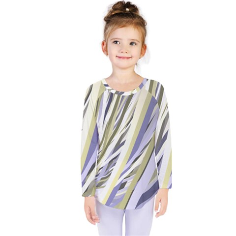 Wavy Ribbons Background Wallpaper Kids  Long Sleeve Tee by Nexatart