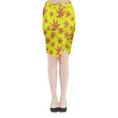 Autumn Background Midi Wrap Pencil Skirt by Nexatart