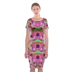 It Is Lotus In The Air Classic Short Sleeve Midi Dress by pepitasart