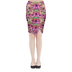 It Is Lotus In The Air Midi Wrap Pencil Skirt by pepitasart