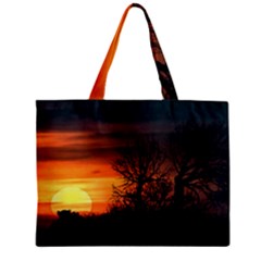 Sunset At Nature Landscape Zipper Mini Tote Bag by dflcprints