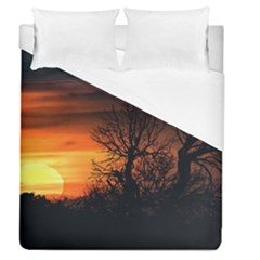 Sunset At Nature Landscape Duvet Cover (queen Size) by dflcprints