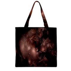 A Fractal Image In Shades Of Brown Zipper Grocery Tote Bag by Nexatart