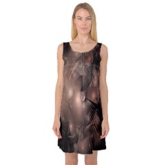 A Fractal Image In Shades Of Brown Sleeveless Satin Nightdress by Nexatart