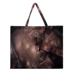 A Fractal Image In Shades Of Brown Zipper Large Tote Bag by Nexatart