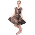 A Fractal Image In Shades Of Brown Kids  Short Sleeve Dress View1