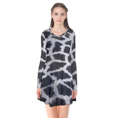 Black And White Giraffe Skin Pattern Flare Dress by Nexatart