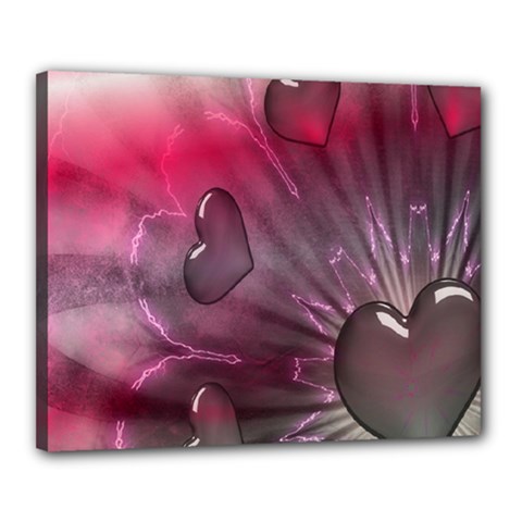 Love Hearth Background Wallpaper Canvas 20  X 16  by Nexatart