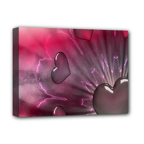 Love Hearth Background Wallpaper Deluxe Canvas 16  X 12   by Nexatart