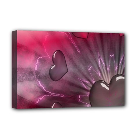 Love Hearth Background Wallpaper Deluxe Canvas 18  X 12   by Nexatart