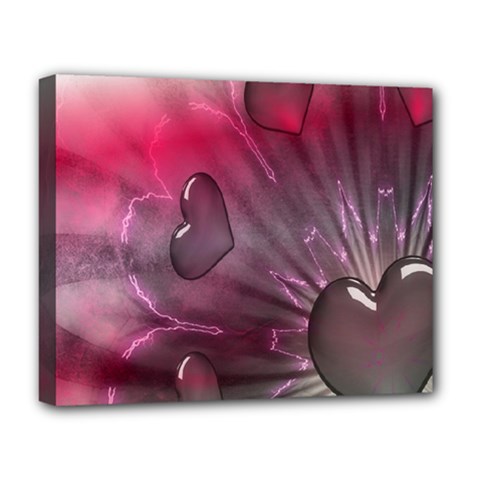 Love Hearth Background Wallpaper Deluxe Canvas 20  X 16   by Nexatart