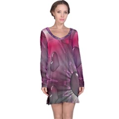 Love Hearth Background Wallpaper Long Sleeve Nightdress by Nexatart