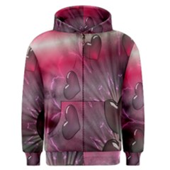 Love Hearth Background Wallpaper Men s Zipper Hoodie by Nexatart