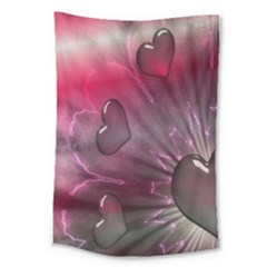 Love Hearth Background Wallpaper Large Tapestry by Nexatart