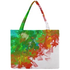 Digitally Painted Messy Paint Background Textur Mini Tote Bag by Nexatart