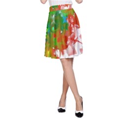 Digitally Painted Messy Paint Background Textur A-line Skirt by Nexatart