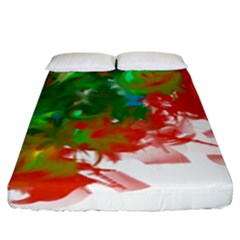 Digitally Painted Messy Paint Background Textur Fitted Sheet (king Size) by Nexatart