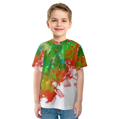 Digitally Painted Messy Paint Background Textur Kids  Sport Mesh Tee by Nexatart