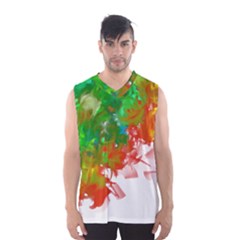 Digitally Painted Messy Paint Background Textur Men s Basketball Tank Top by Nexatart