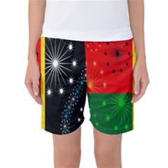 Snowflake Background Digitally Created Pattern Women s Basketball Shorts by Nexatart