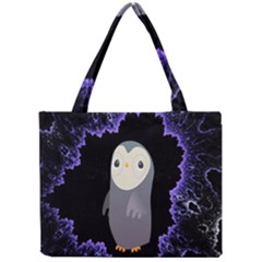 Fractal Image With Penguin Drawing Mini Tote Bag by Nexatart