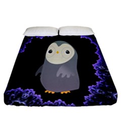 Fractal Image With Penguin Drawing Fitted Sheet (california King Size) by Nexatart