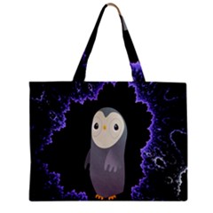 Fractal Image With Penguin Drawing Zipper Mini Tote Bag by Nexatart