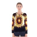 Flame Eye Burning Hot Eye Illustration Women s Long Sleeve Tee View1